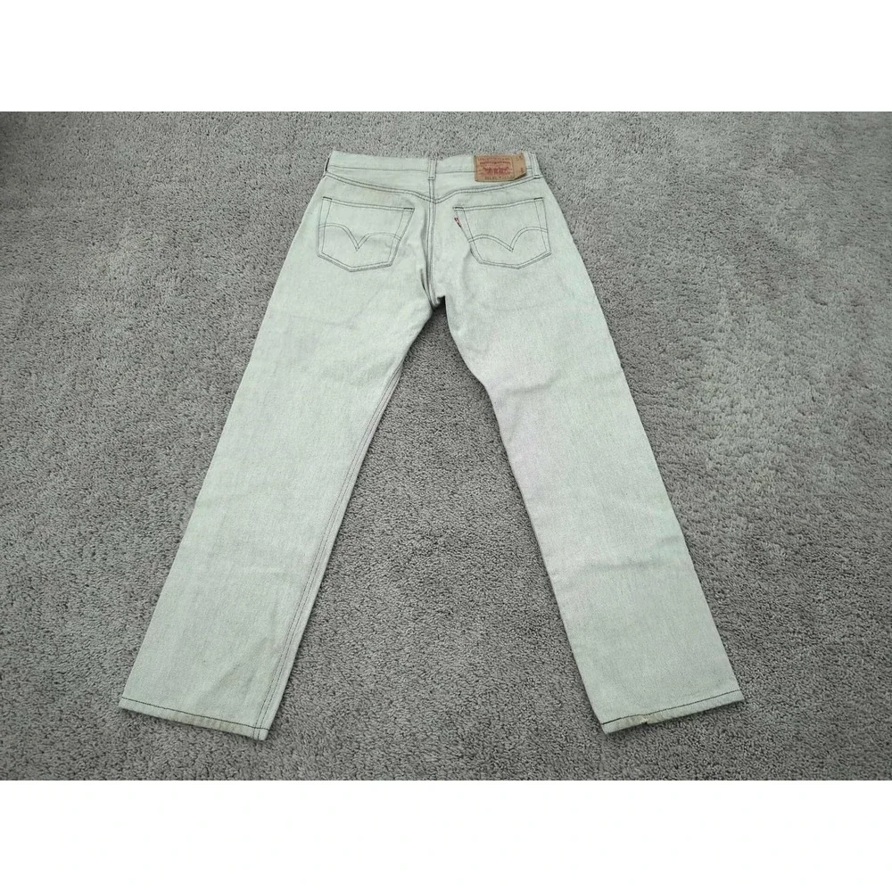 Vintage Levis 501 Jeans Mens 33x32 Washed Gray Olive Denim Y2K Button Fly‎